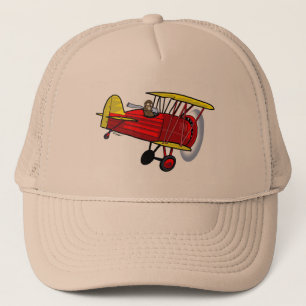Biplane hat -- red