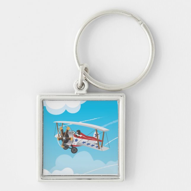 Biplane Keychain (Front)