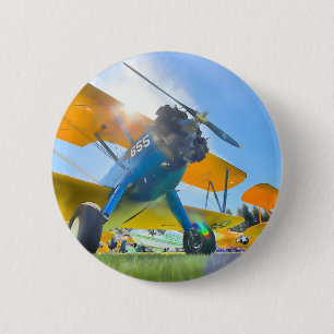 Biplane Sunshine Button