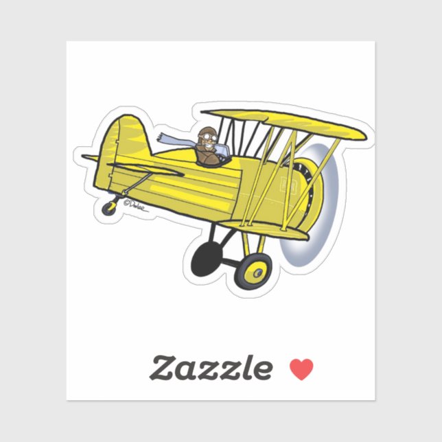 Biplane Yellow Sticker (Sheet)
