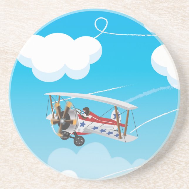 biplanes sandstone coaster (Front)