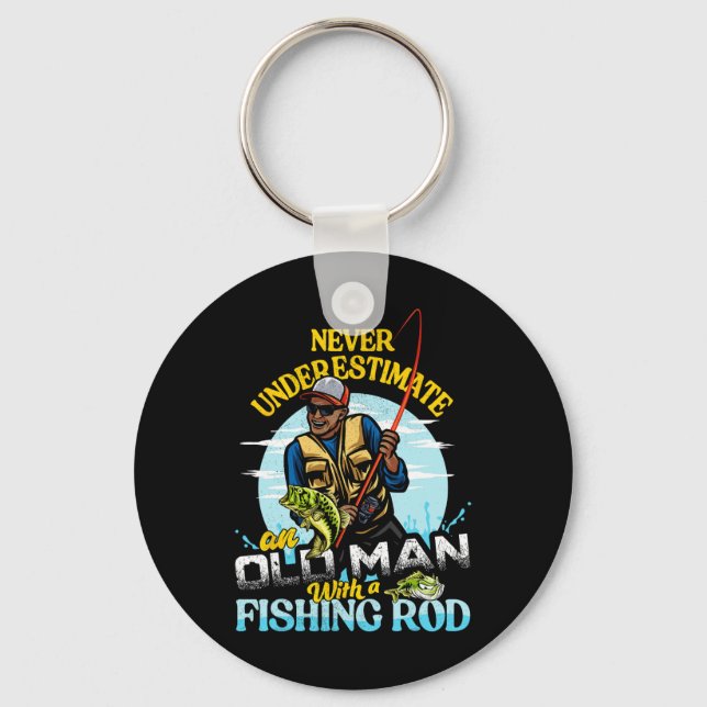 Bipoc B Fishing Birthday Tee Never Underestimate O Keychain (Front)