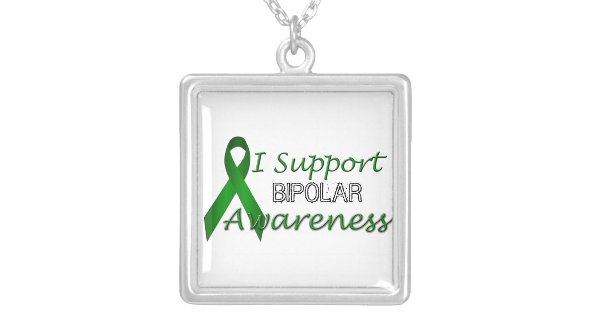 Bipolar Awareness Green Ribbon Sterling Necklace Zazzle