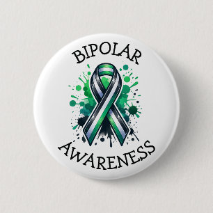 Bipolar Awareness Ribbon Button