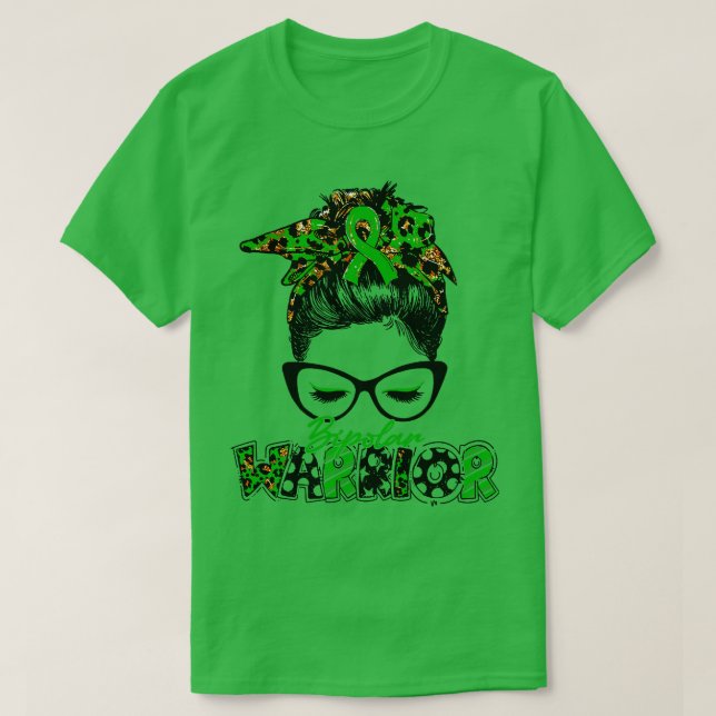 Bipolar Awareness Warrior Women Glasse Messy Bun L T-Shirt (Design Front)