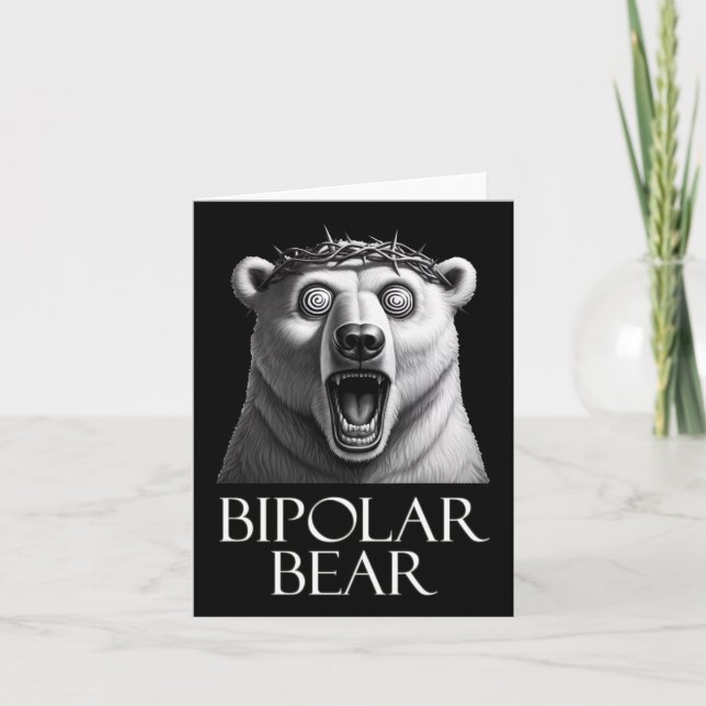 Bipolar Bear Sticker1  Card (Front)