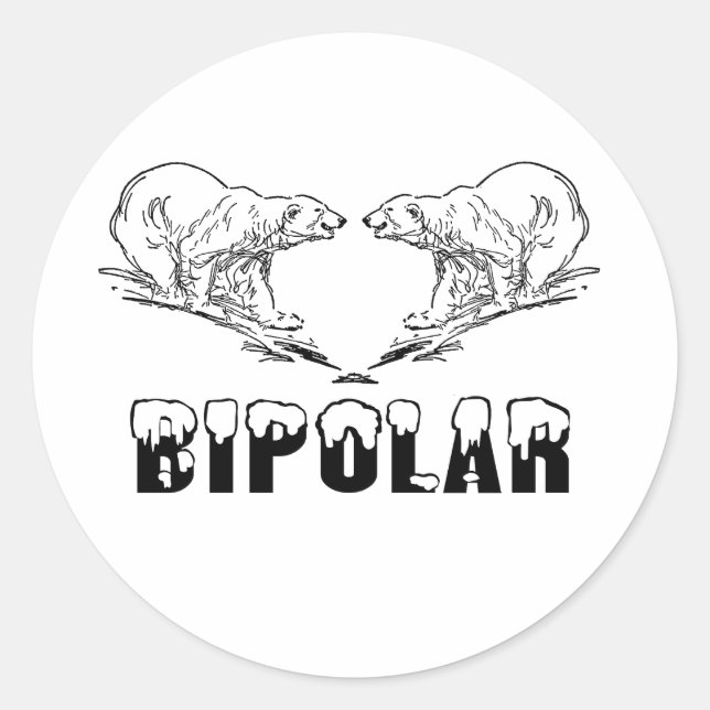 BIPOLAR CLASSIC ROUND STICKER (Front)