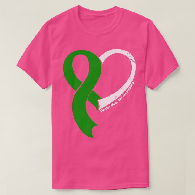 Bipolar Disorder Awareness Hople Love Heart Ribbon T-Shirt (Design Front)
