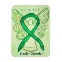 Bipolar Disorder Awareness Ribbon Angel Magnets