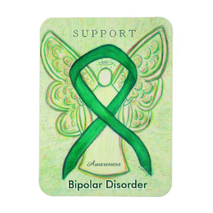 Bipolar Disorder Awareness Ribbon Angel Magnets