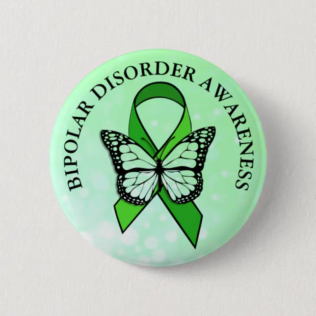 Bipolar Disorder Awareness Ribbon Button | Zazzle