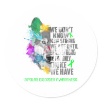 Bipolar Disorder Awareness Ribbon Support Gifts Classic Round Sticker