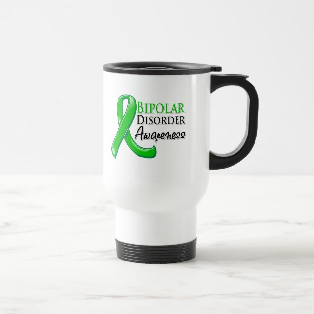 Bipolar Disorder Awareness Ribbon Travel Mug (Right)