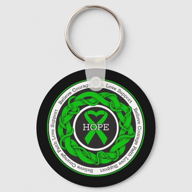Bipolar Disorder Hope Intertwined Ribbon Keychain (Front)