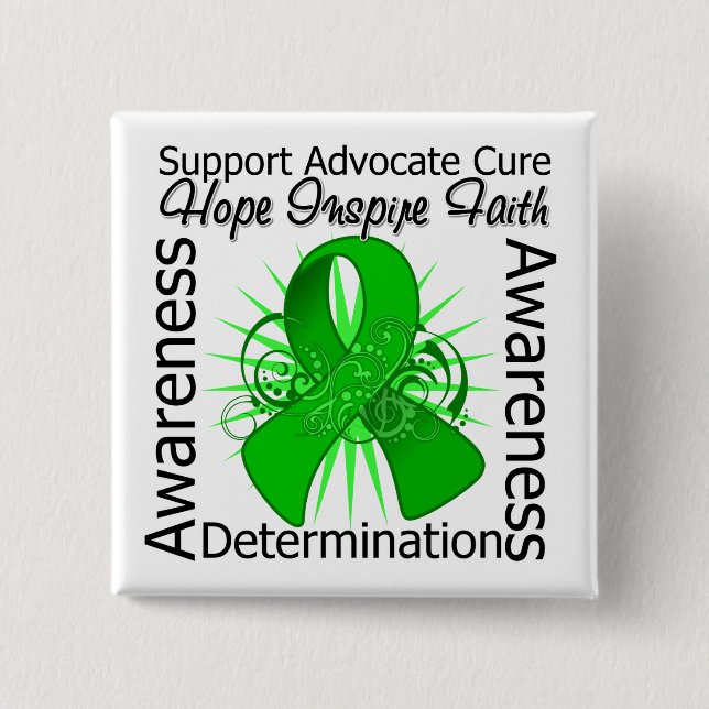 Bipolar Disorder Inspirations Spiral Ribbon Pinback Button (Front)