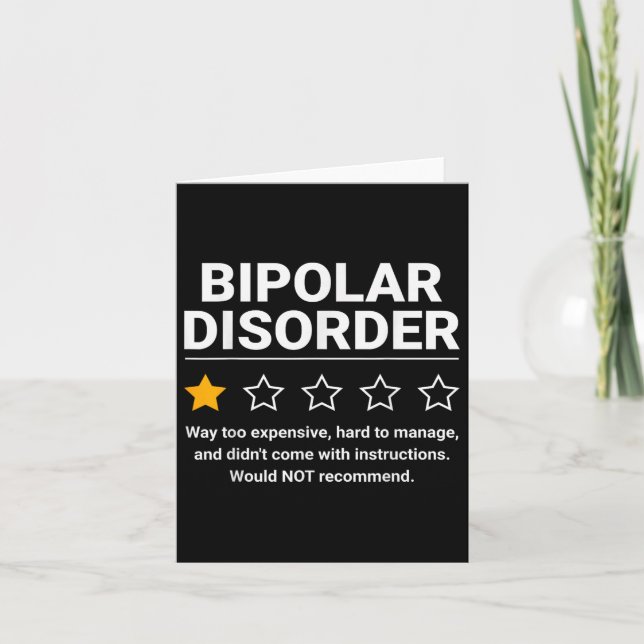 Bipolar Disorder One Star Rating Bipolar Disorder  Card (Front)