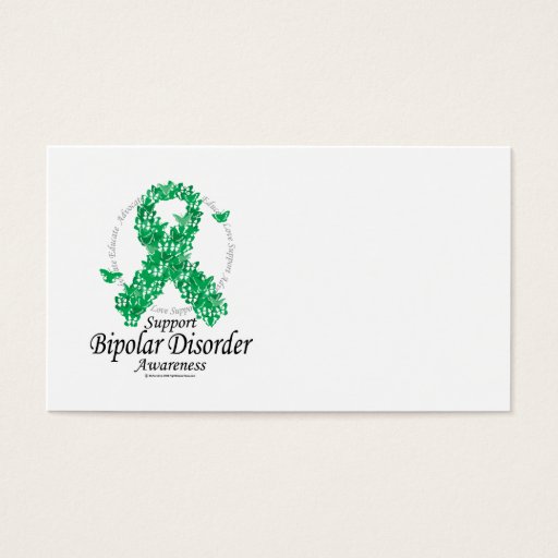 Customizable Bipolar Disorder Ribbon of Butterflies Business Card Templates