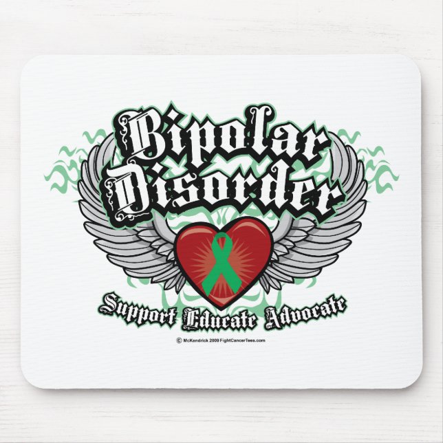 Bipolar Disorder Wings Mouse Pad (Front)