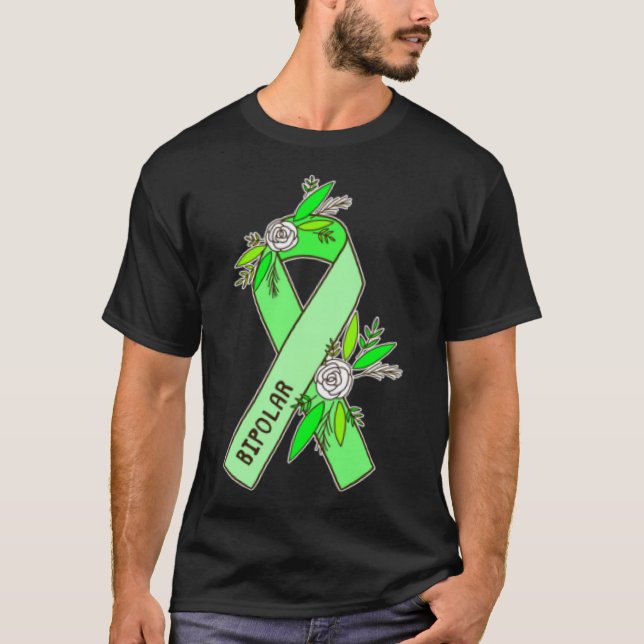 Bipolar Ribbon Pocket  Bipolar Disorder Awareness T-Shirt (Front)