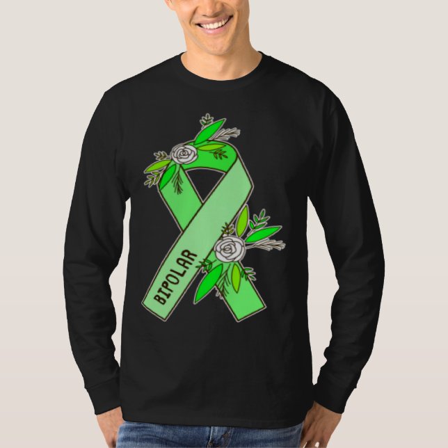 Bipolar Ribbon Pocket  Bipolar Disorder Awareness T-Shirt (Front)