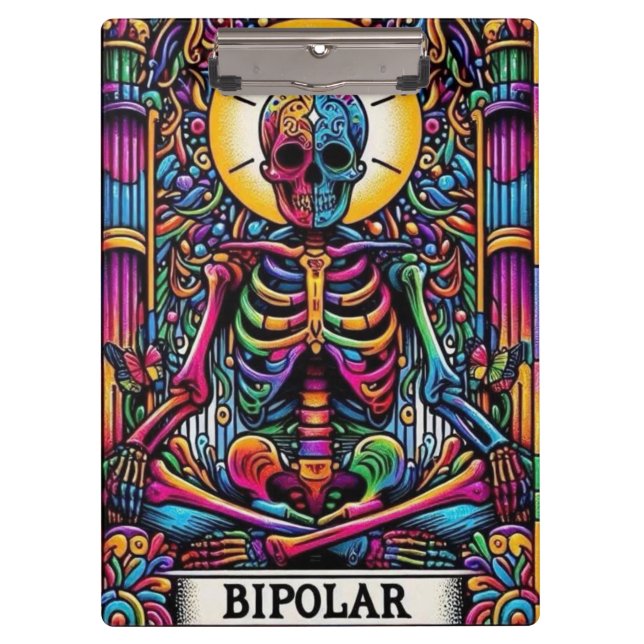 Bipolar Skeleton Tarot – Dark Gothic Tarot Card Clipboard (Front)