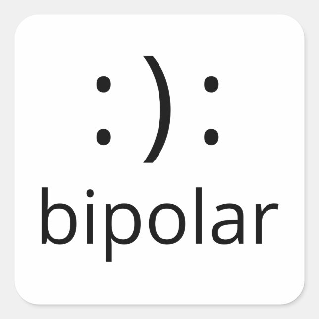 bipolar square sticker (Front)