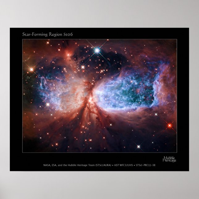 Bipolar Star Forming Region Sharpless 2-106 Nebula Poster (Front)