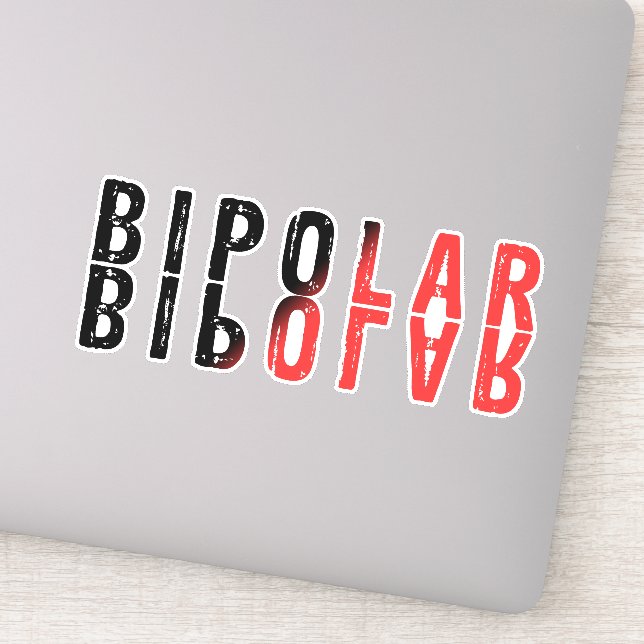 Bipolar text design sticker (Detail)