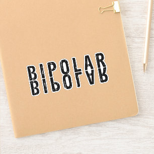 Bipolar text design sticker
