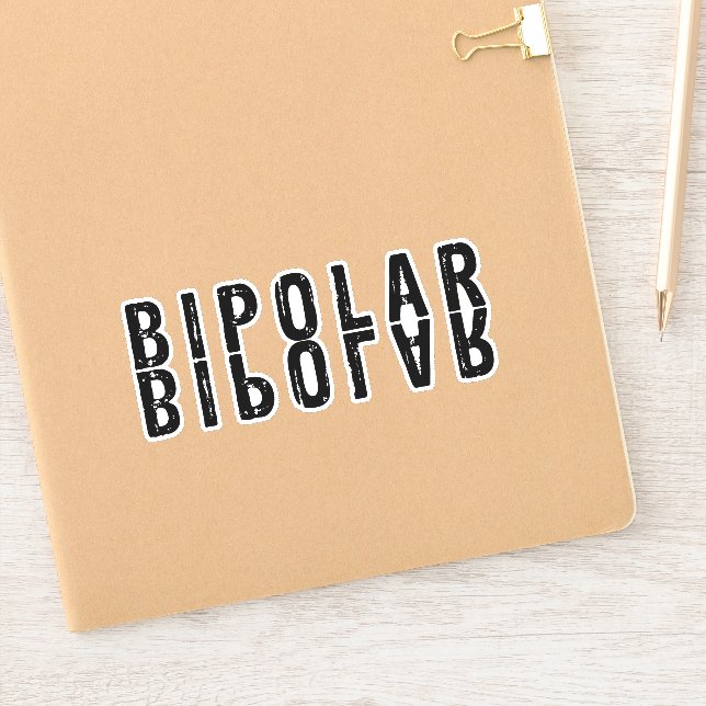 Bipolar text design sticker (Notebook)