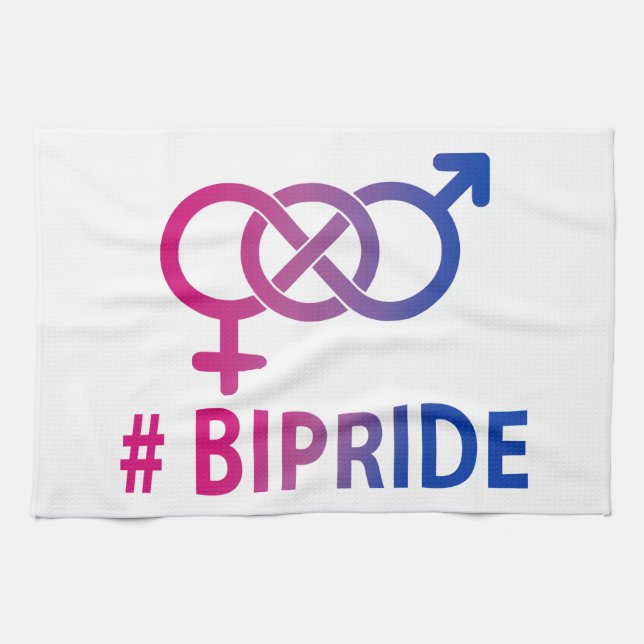 #Bipride Bisexual Pride Kitchen Towel (Horizontal)