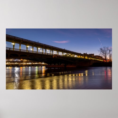 Bir_Hakeim bridge at dawn in winter _ Paris Poster