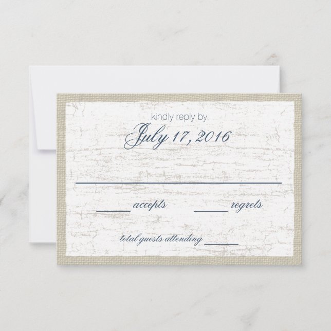 Birch Bark and Navy Blue Woodland Response Card (Front)
