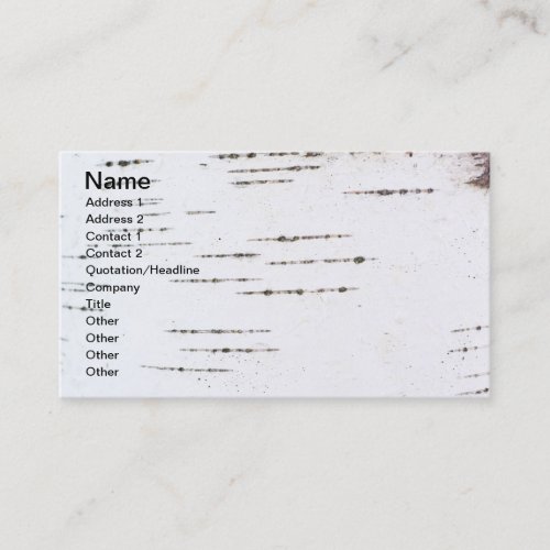 Birch bark business card templates