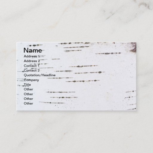 Customizable Birch bark business card templates