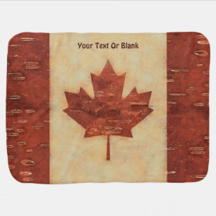 Birch Bark Canadian Flag Baby Blanket