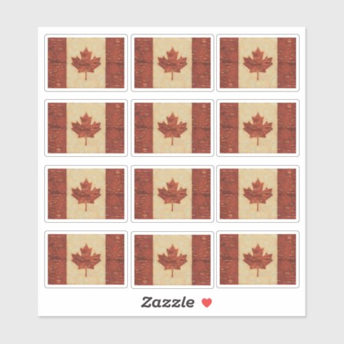 Birch Bark Canadian Flag Sticker