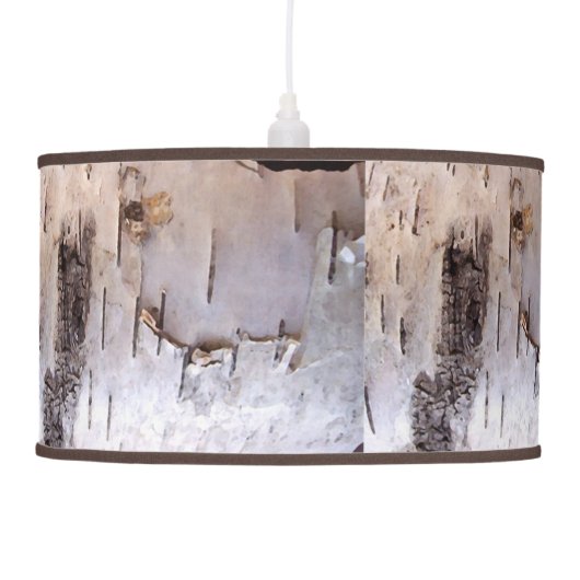 Birch Bark Ceiling Lamp (Left)