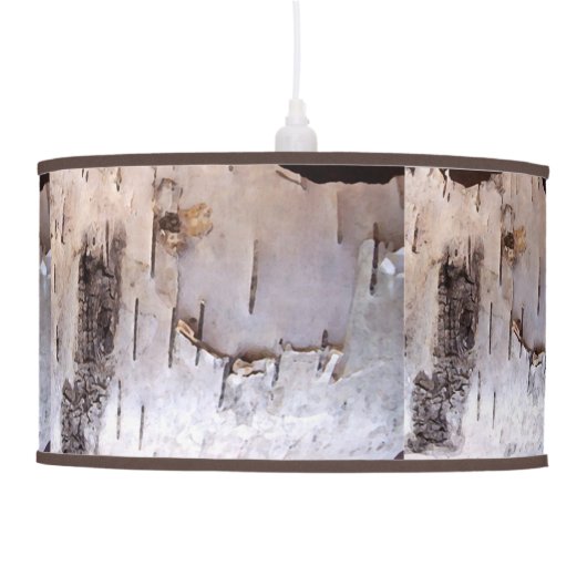 Birch Bark Ceiling Lamp (Right)