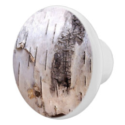 Birch Bark Ceramic Knob