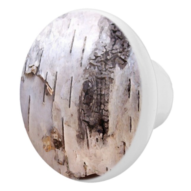 Birch Bark Ceramic Knob (Right)