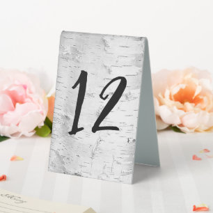 Birch Bark Double Sided Standing Table Number Sign