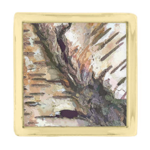 BIRCH BARK GOLD FINISH LAPEL PIN
