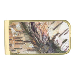 BIRCH BARK GOLD FINISH MONEY CLIP