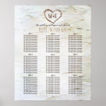 Birch Bark Heart Rustic Wedding Seating Chart at Zazzle
