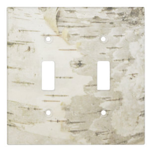 Birch Bark Lightswitch Double Light Switch Cover