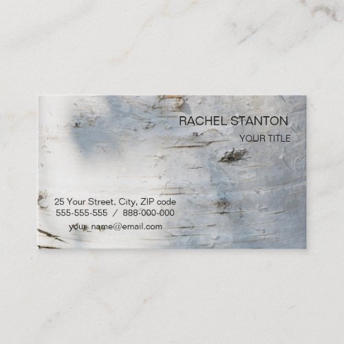 Birch bark pattern business card