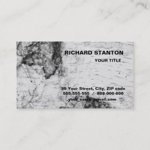 Birch bark pattern business card