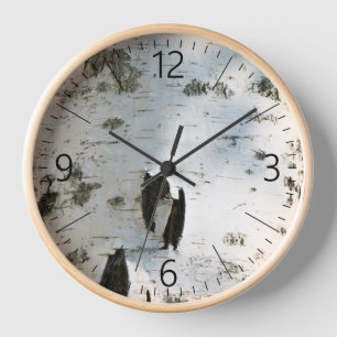 Birch bark pattern clock