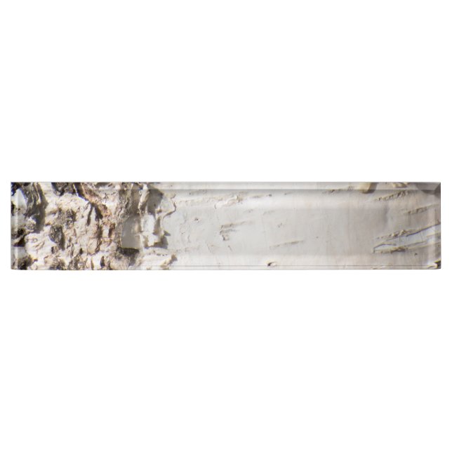 Birch bark pattern desk name plate (Front)